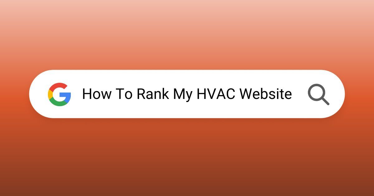 Google search bar displaying how to rank my hvac website